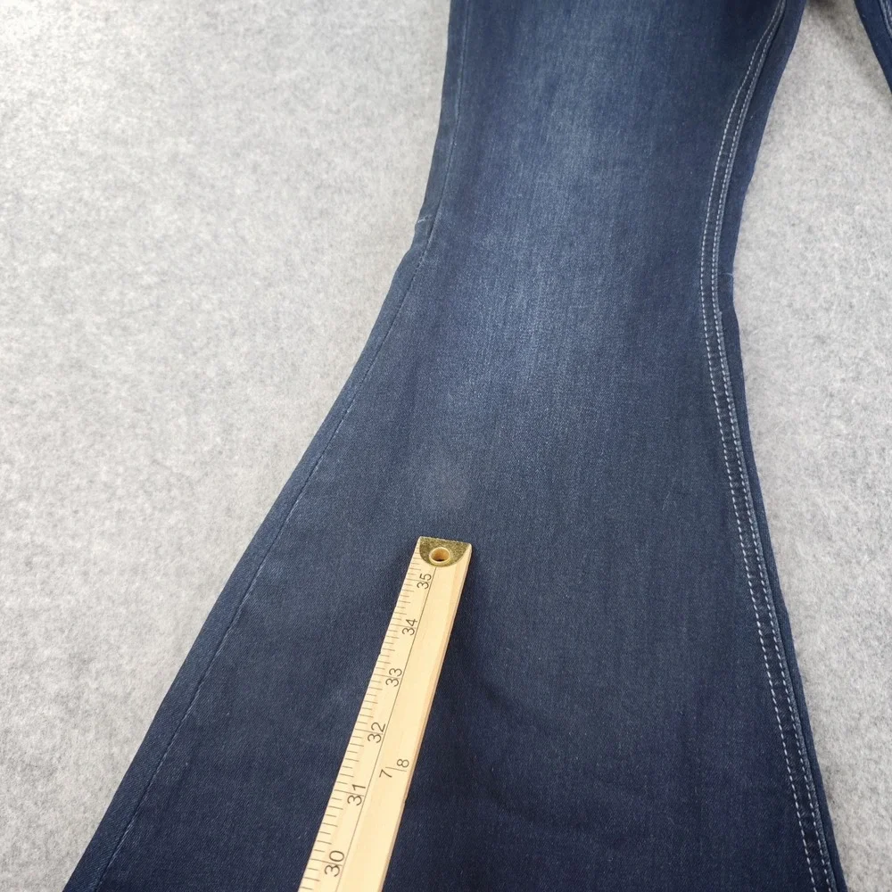 Rock & Roll Denim High Rise Bell Bottom Jeans Women's 28x32 Blue Dark Wash